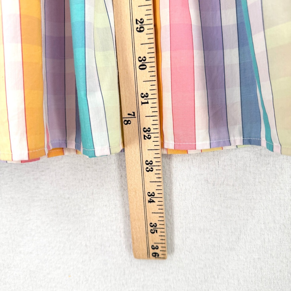 J CREW Smocked Midi Skirt Rainbow Stripe Womens White Pink Cotton Resort NEW - Picture 7 of 16